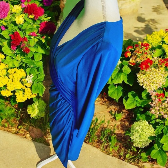 Lauren Ralph Lauren ‘Wrap-Front Jersey Knit Dress’ in “Royal Blue” Size 10 - Picture 7 of 16